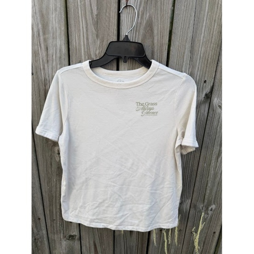 Golfcore Preppy Art Class Graphic Tee L 10/12 Cream Par For The Course T-Shirt